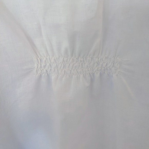 GH Bass & Company Cream & Tan Linen Blend Sleeveless Embroidered Blouse Size XL - Picture 4 of 6